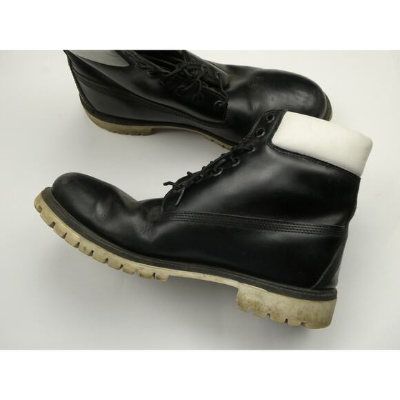 Timberland Premium Waterproof 6'' Leather Boots Black/White Size 12 M 6857A - Picture 4 of 4